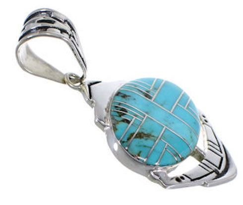 Turquoise Inlay Jewelry Silver Pendant PX29037